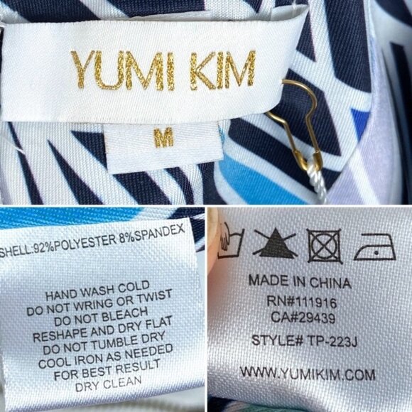 NWT Yumi Kim KnockOut Crop Top Blue V-Neck Retro Size Medium Minimal Mod New M - Picture 7 of 7